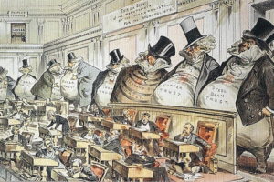 議会を支配する各業種の独占資本（アメリカの風刺画）