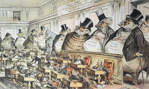 議会を支配する各業種の独占資本（アメリカの風刺画）