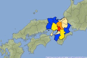 大阪府北部中心に地震