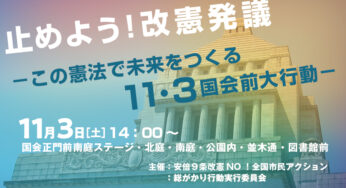 止めよう！改憲発議―この憲法で未来をつくる１１・３国会前大行動