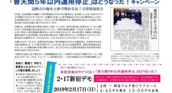 安倍首相はウソつくな！「普天間５年以内運用停止」はどうなった！2・17新宿デモ