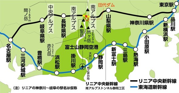 リニア新幹線予定ルート