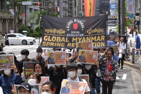 G7広島サミットで日本政府に抗議活動 在日ミャンマー人ら